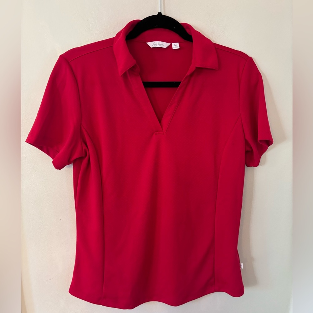 Lady Hagen red golf shirt